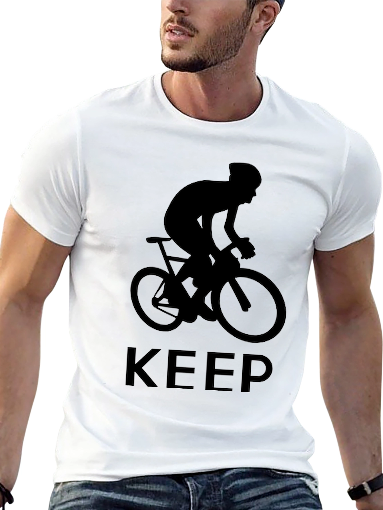 Keep Cycling Black T-Shirt