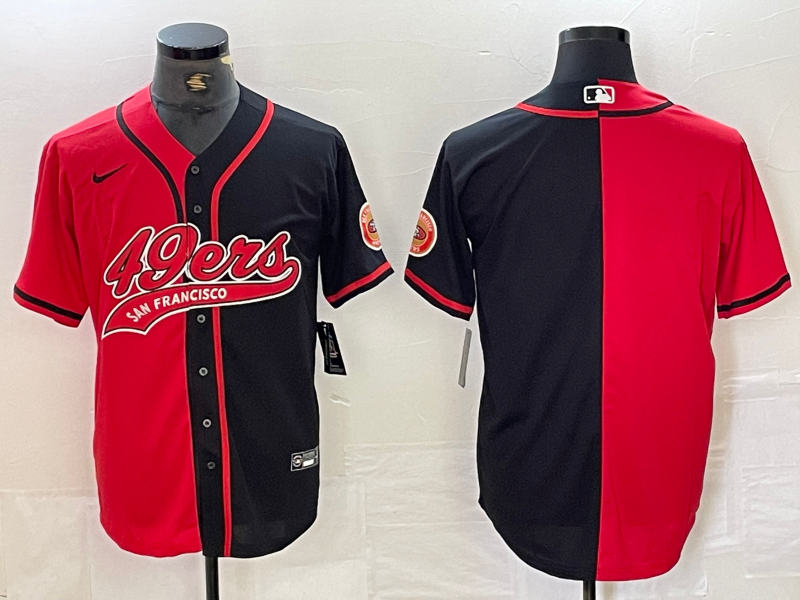 Men's San Francisco 49ers Red/Black Blank Jerseys Joint Edition