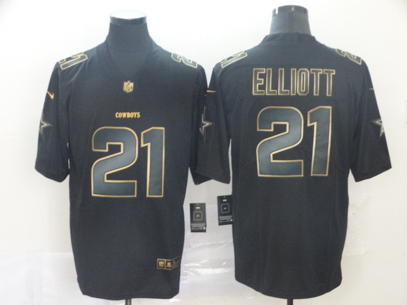 Men's Dallas Cowboys #21 Ezekiel Elliott Black Authentic Game Jerseys