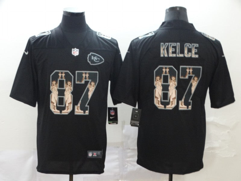 Men's Kansas City Chiefs Travis Kelce #87 Black Game Player Jerseys