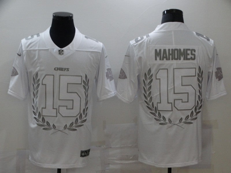 Men's Kansas City Chiefs #15 Patrick Mahomes White Game Jerseys