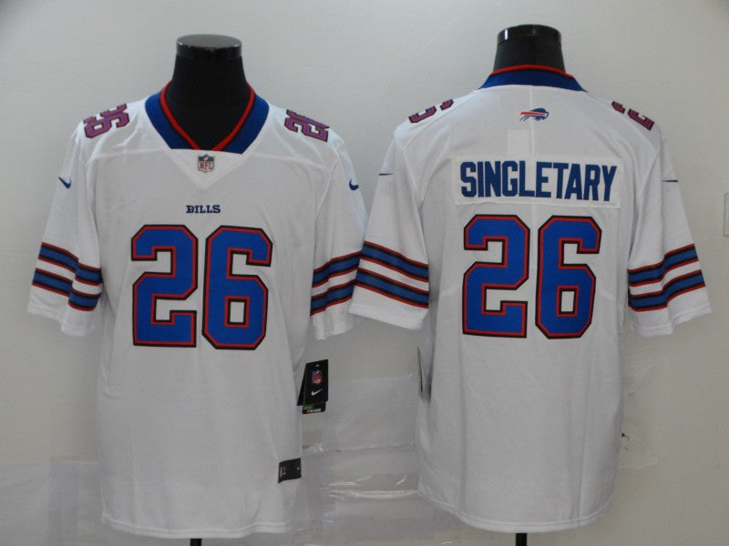 Men's Buffalo Bills Devin Singletary #26 White Game Player Jerseys