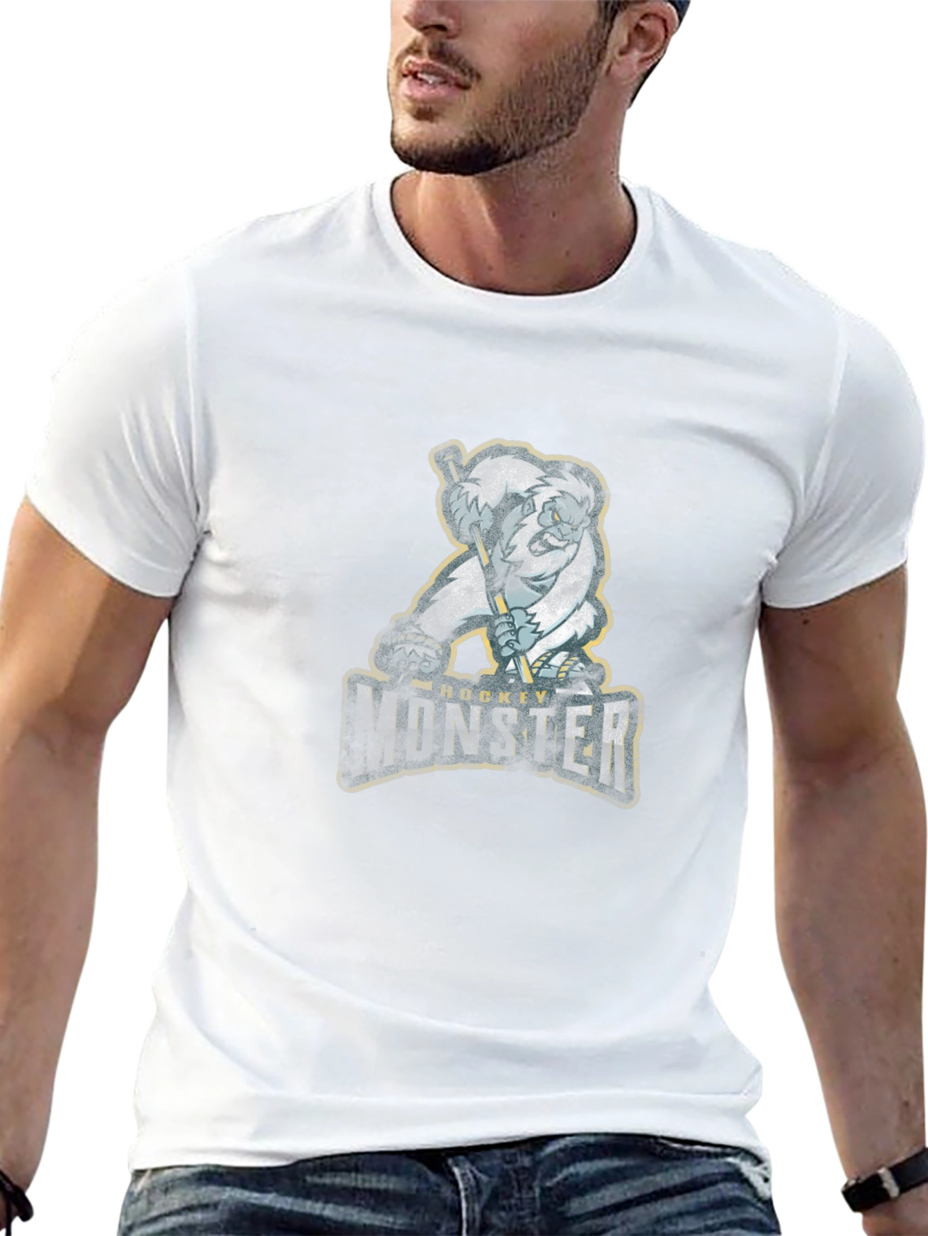 Hockey Monster Graphic Tee - Black
