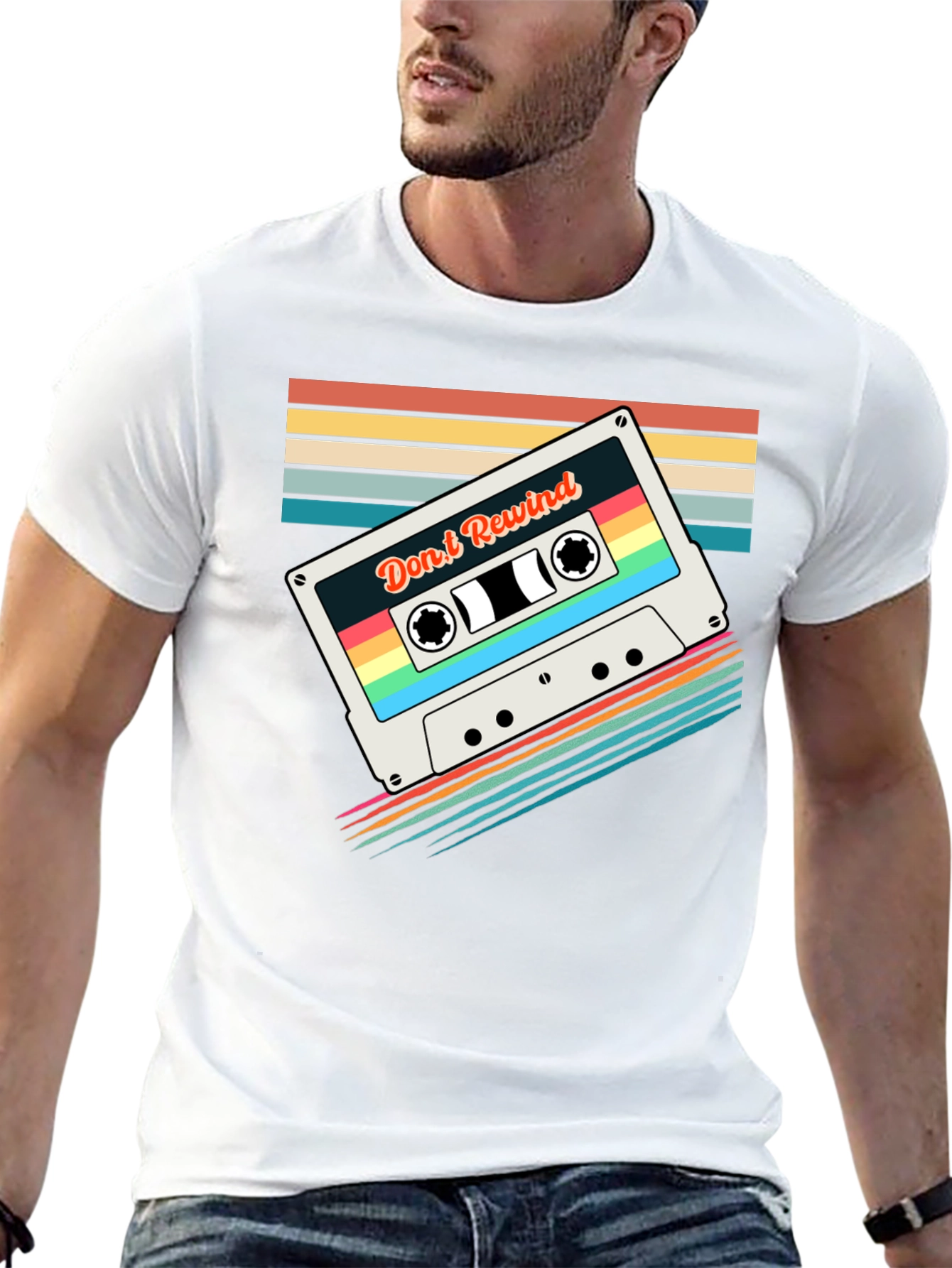 Retro Mixtape T-Shirt - Dont Rewind Black Tee
