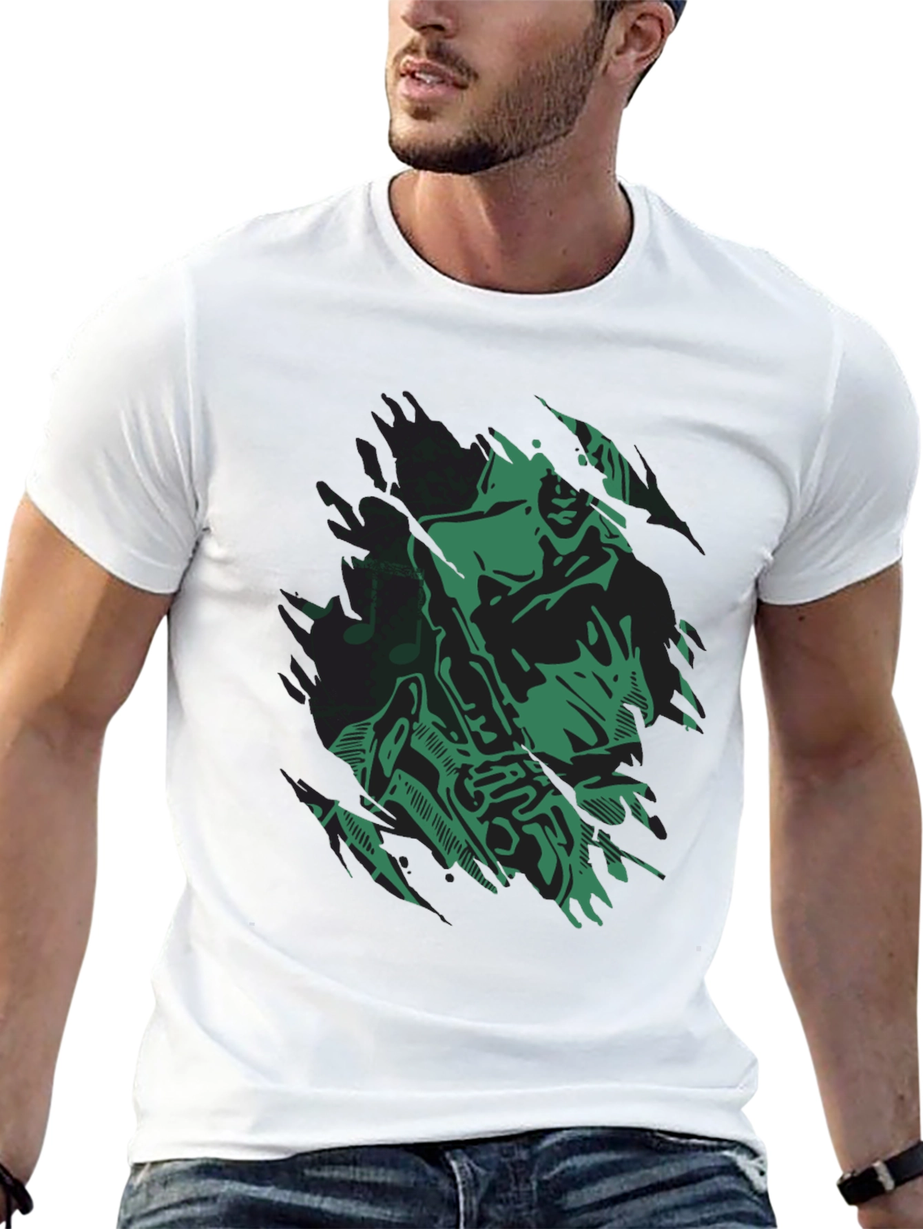 Cool Jazz Saxophone Graphic Black T-Shirt