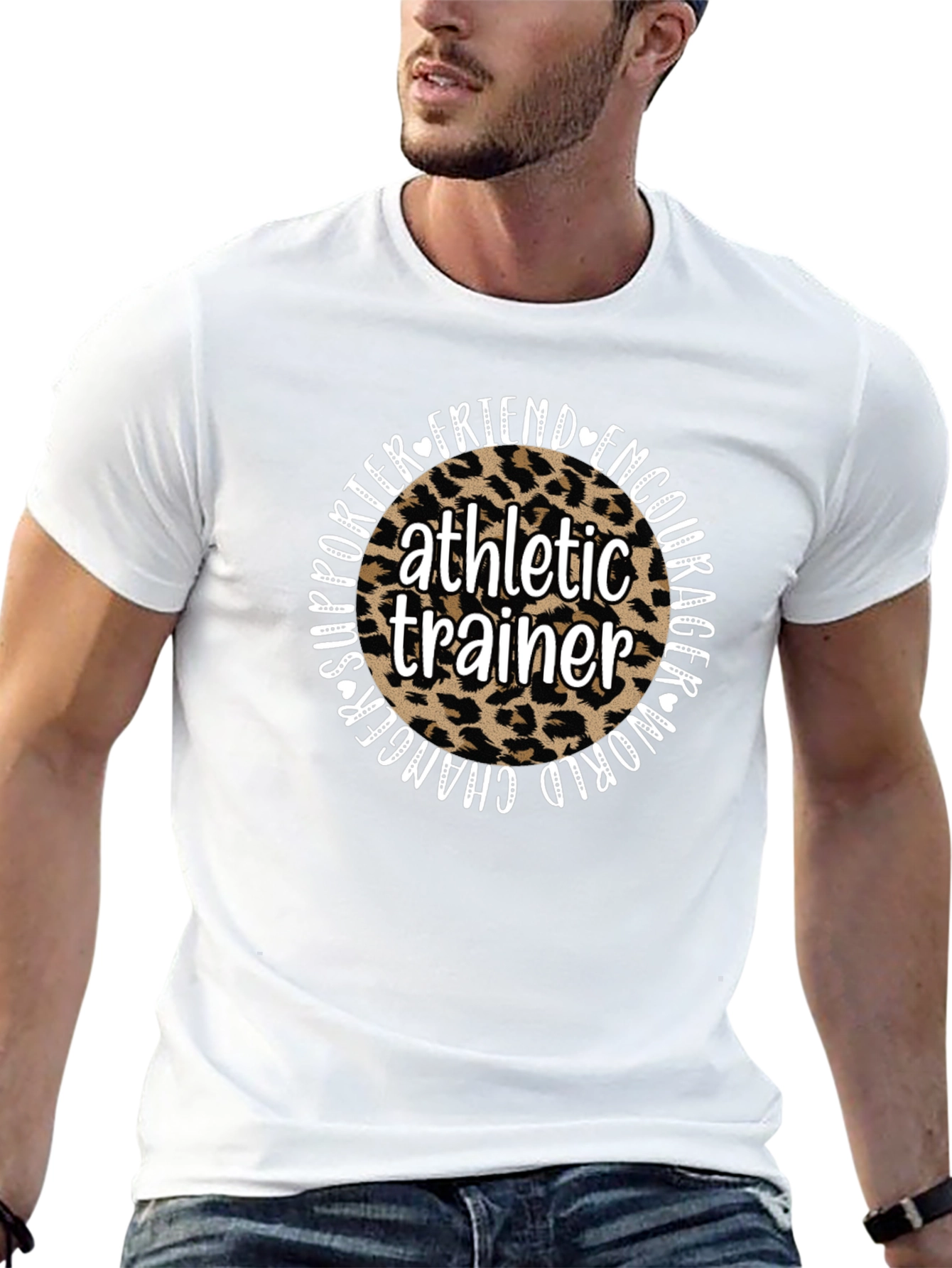Athletic Trainer Leopard Print Graphic T-Shirt