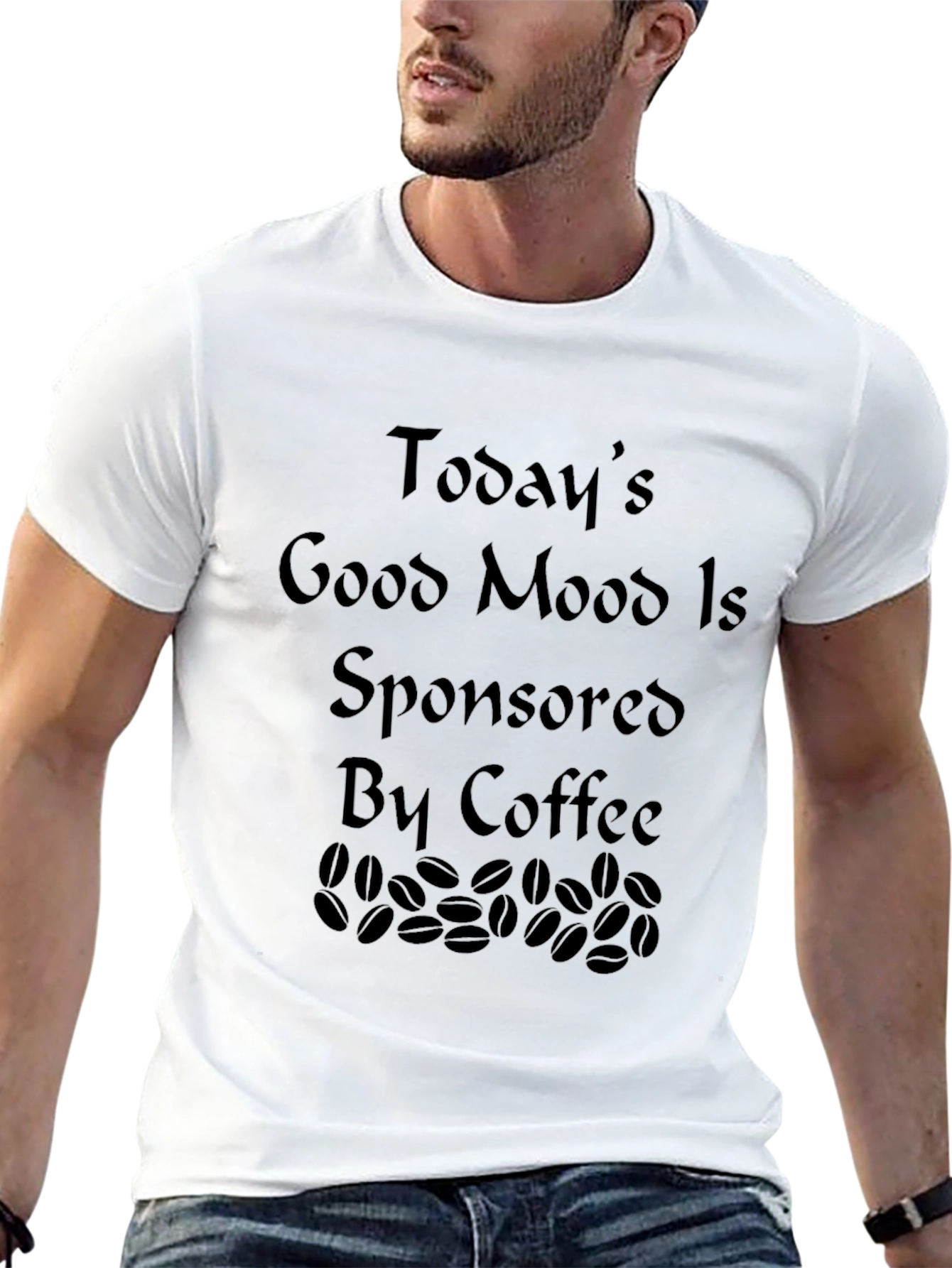 Coffee Sponsored Mood Black T-Shirt