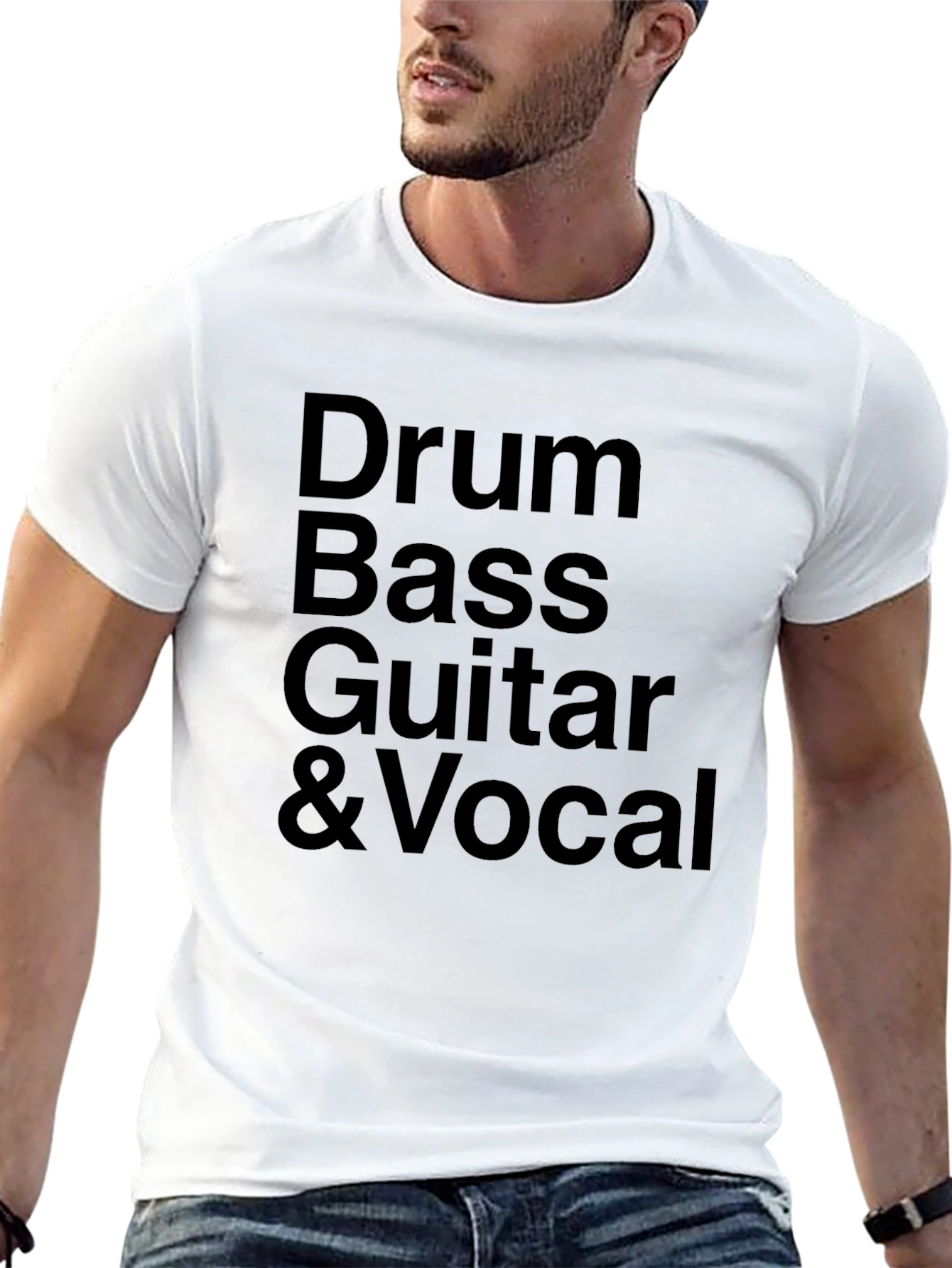 Drum Bass Guitar & Vocal Black T-Shirt