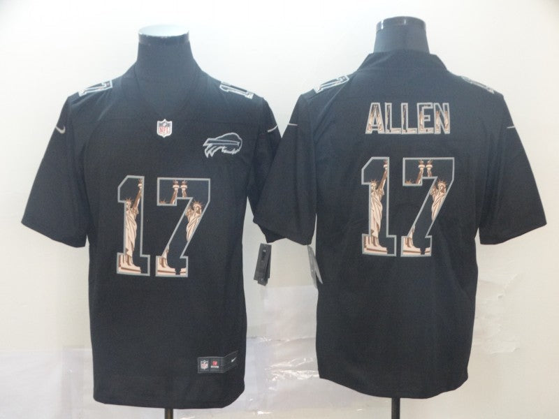 Men's Buffalo Bills #17 Josh Allen Black Alternate Player Game Jerseys