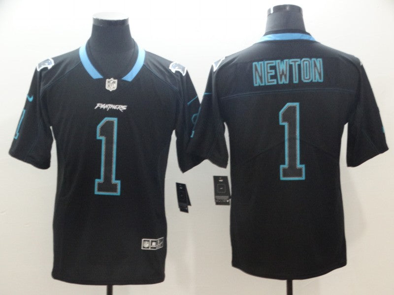 Men's Carolina Panthers #1 Cam Newton Black Game Player Jerseys