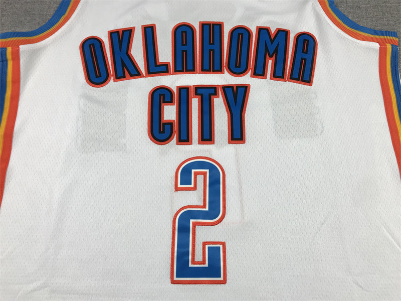 Men's Oklahoma City Thunder Shai Gilgeous-Alexander #2 White 2022/23 Fast Break Replica Jerseys - Association Edition