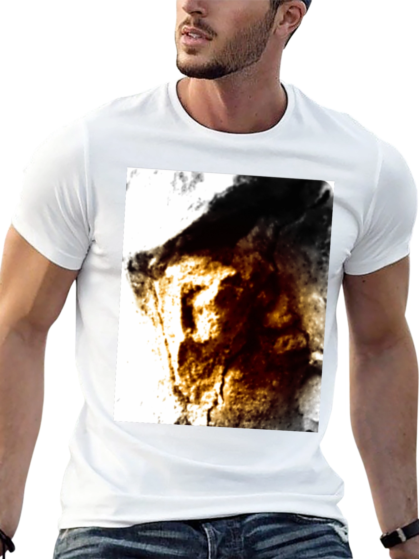 Abstract Graphic Tee - Black Cotton Blend