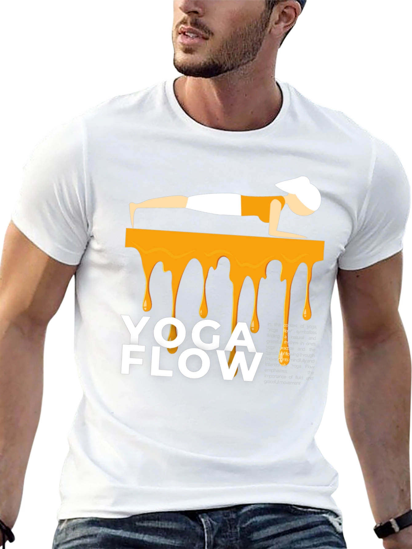 Yoga Flow Graphic Tee - Black Cotton Blend