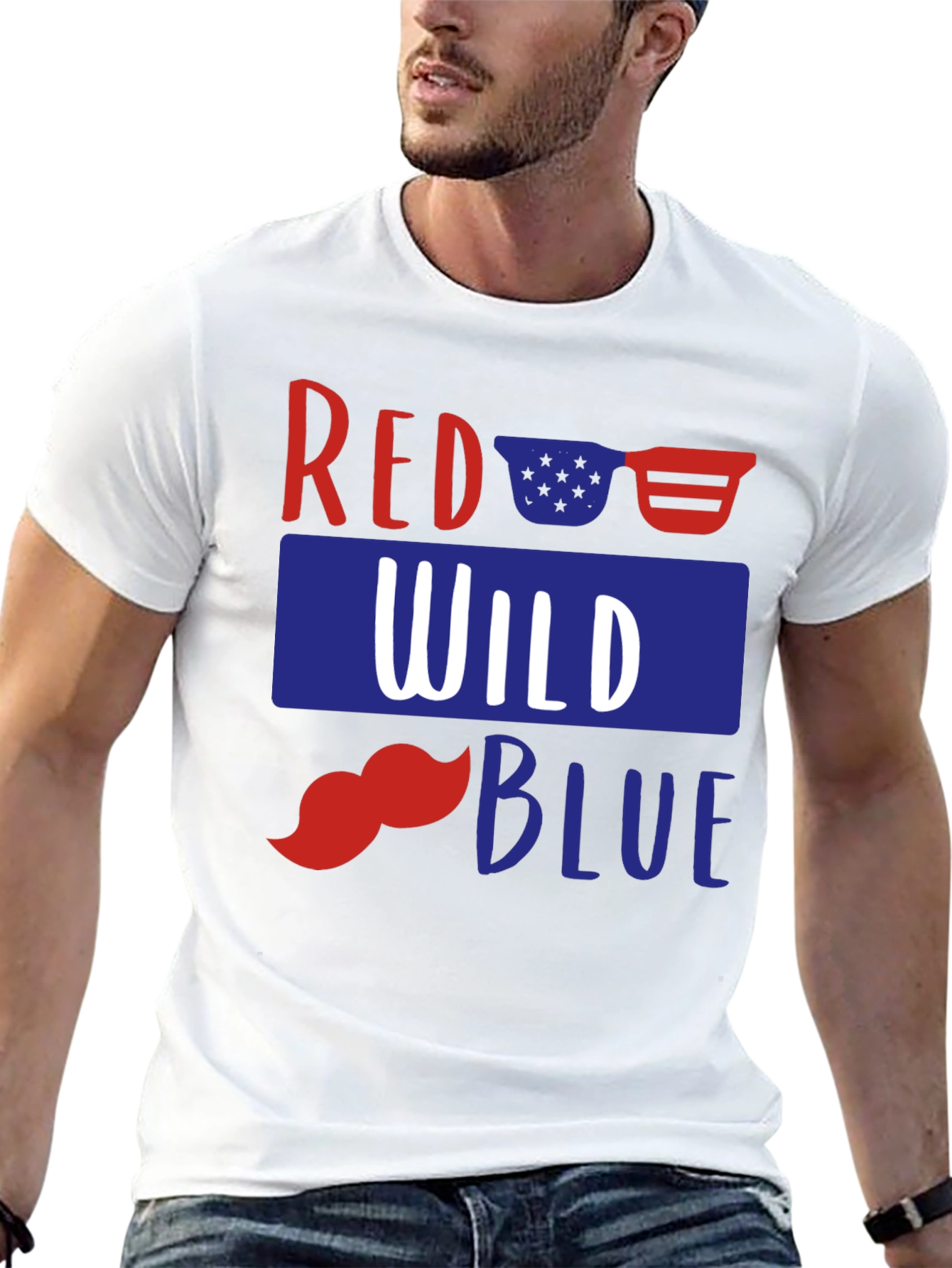 Red Wild Blue Patriotic Graphic Tee