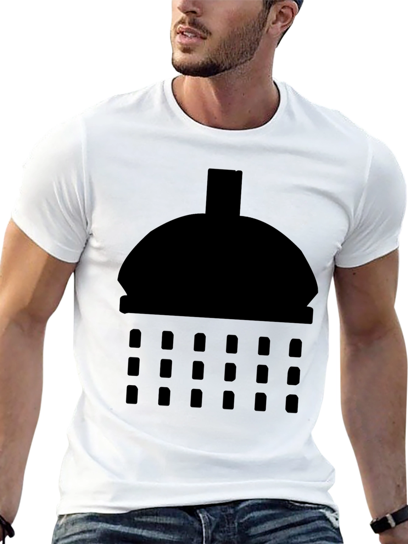 Shower Head Graphic Tee - Modern Black T-Shirt