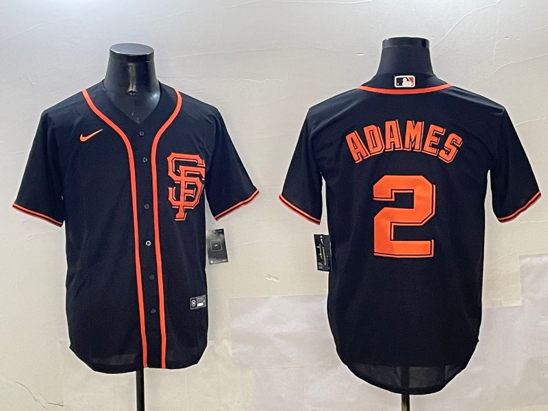 Men's San Francisco Giants Willy Adames #2 Black Replica Player Jerseys