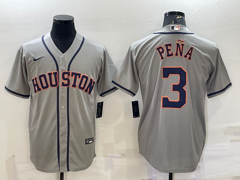 Men's Houston Astros Jeremy Pena #3 Gray Replica Jerseys