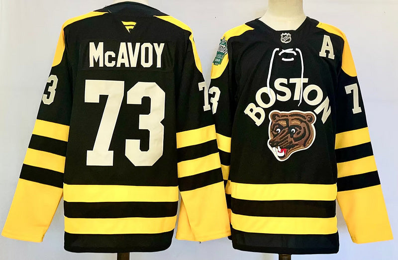 Men's Boston Bruins Charlie McAvoy #73 Black Game Jerseys