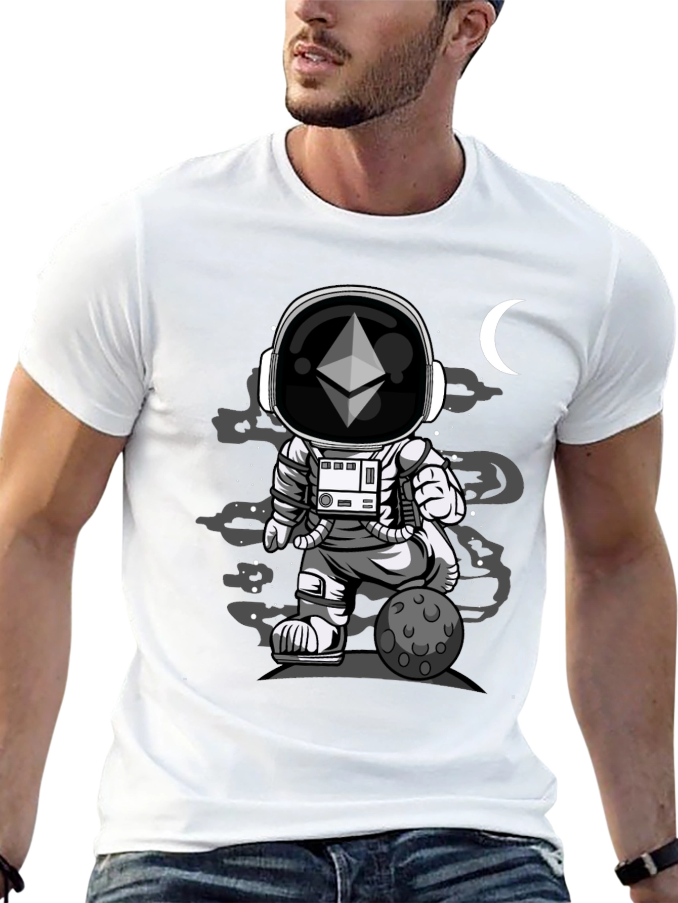 Ethereum Astronaut Black Graphic T-Shirt
