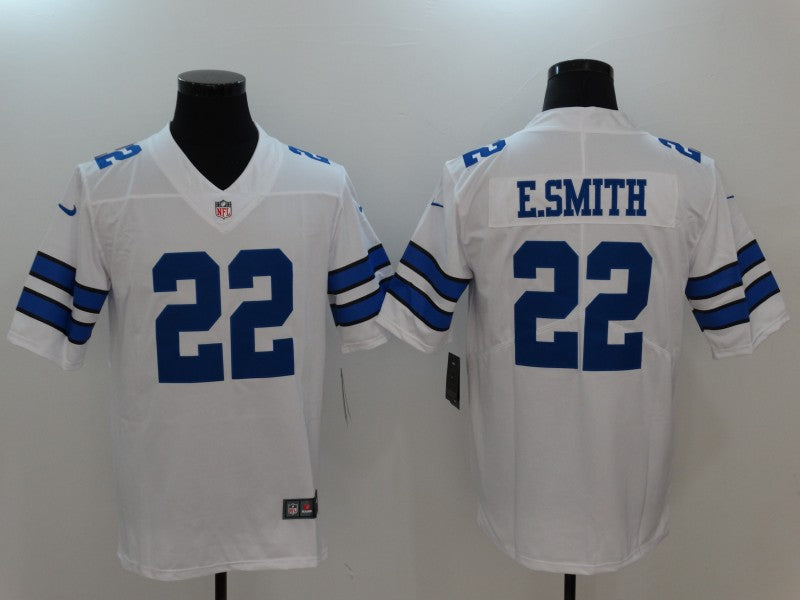 Men's Dallas Cowboys Emmitt Smith #22 White Custom1 Game Jerseys