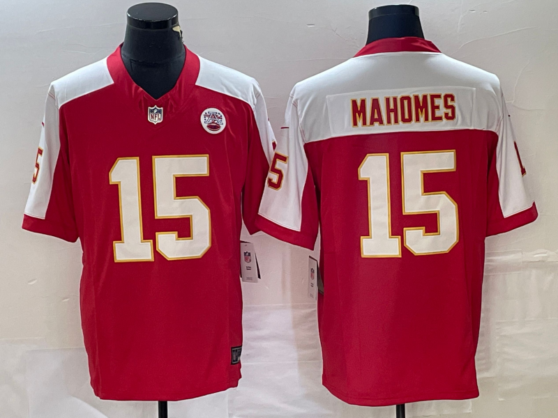 Men's Kansas City Chiefs Patrick Mahomes #15 Red Vapor F.U.S.E. Limited Jerseys
