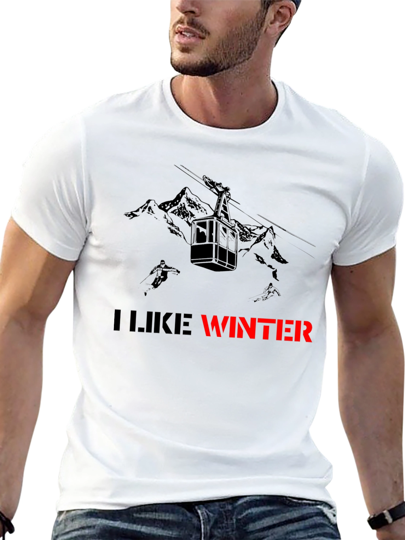 I Like Winter T-Shirt - Ski Lift Design