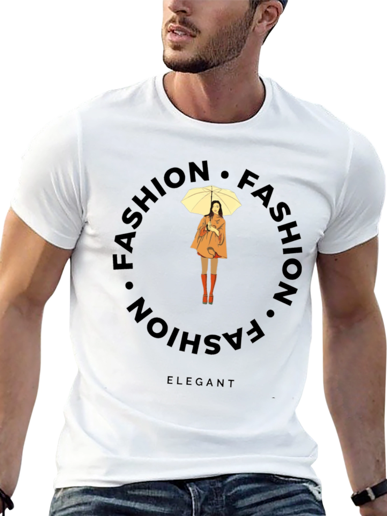 Elegant Fashion Tee - Stylish Round Design