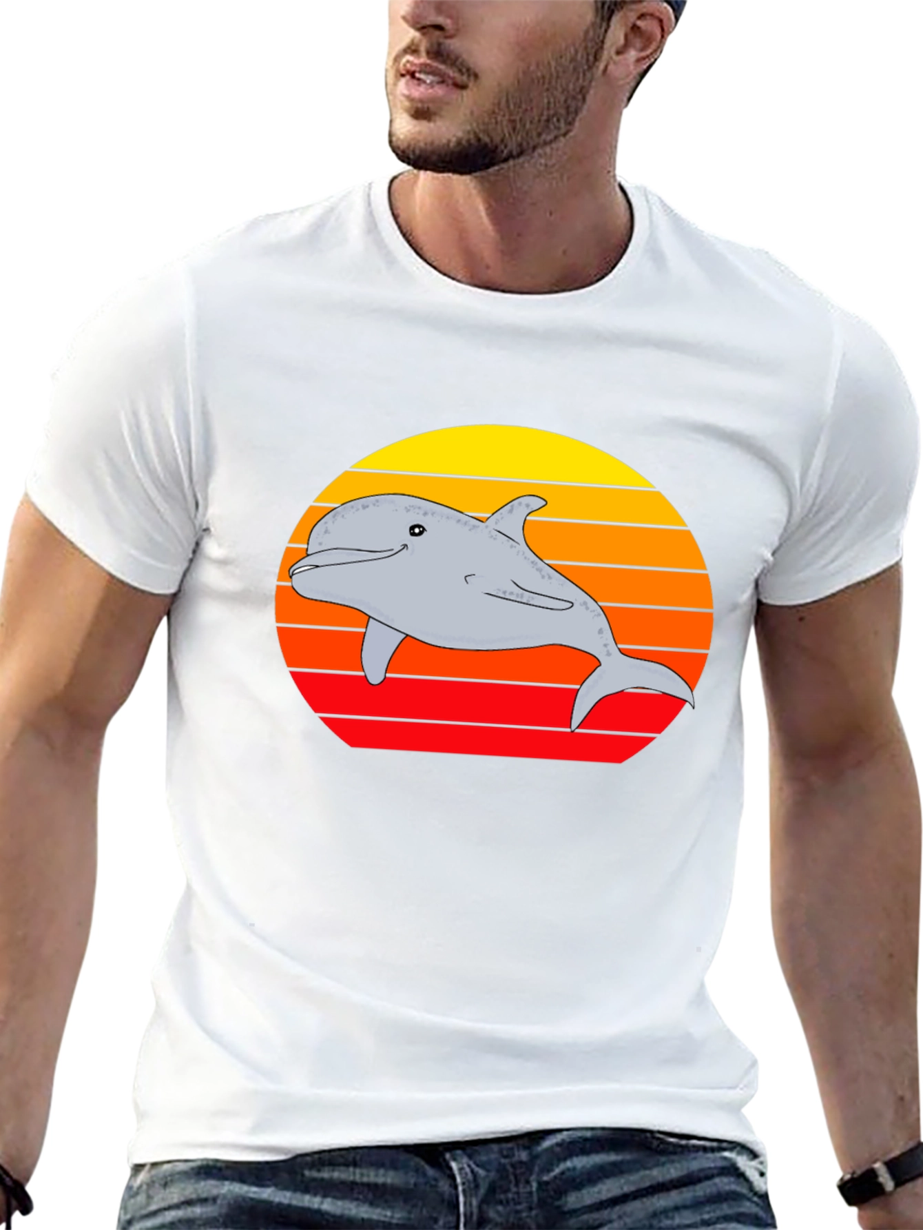 Dolphin Sunset Graphic Tee