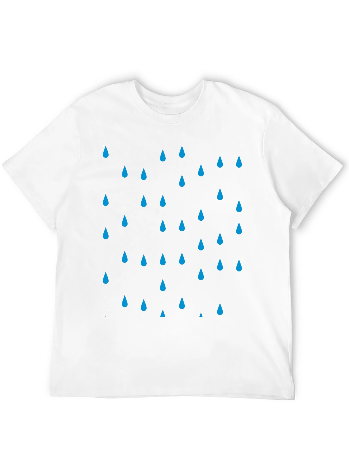 Rain Drop Pattern Black T-Shirt