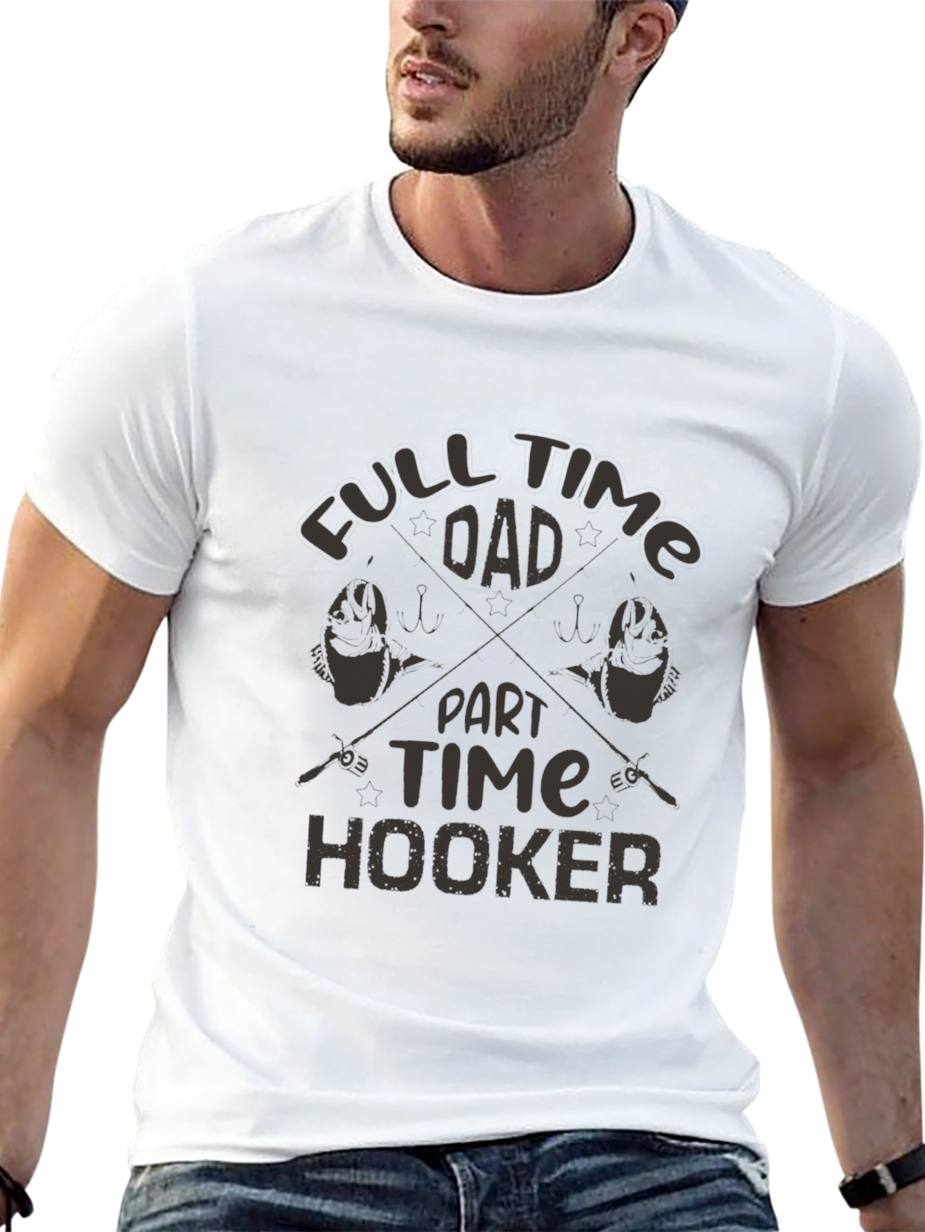 Full Time Dad Part Time Hooker Fishing T-Shirt