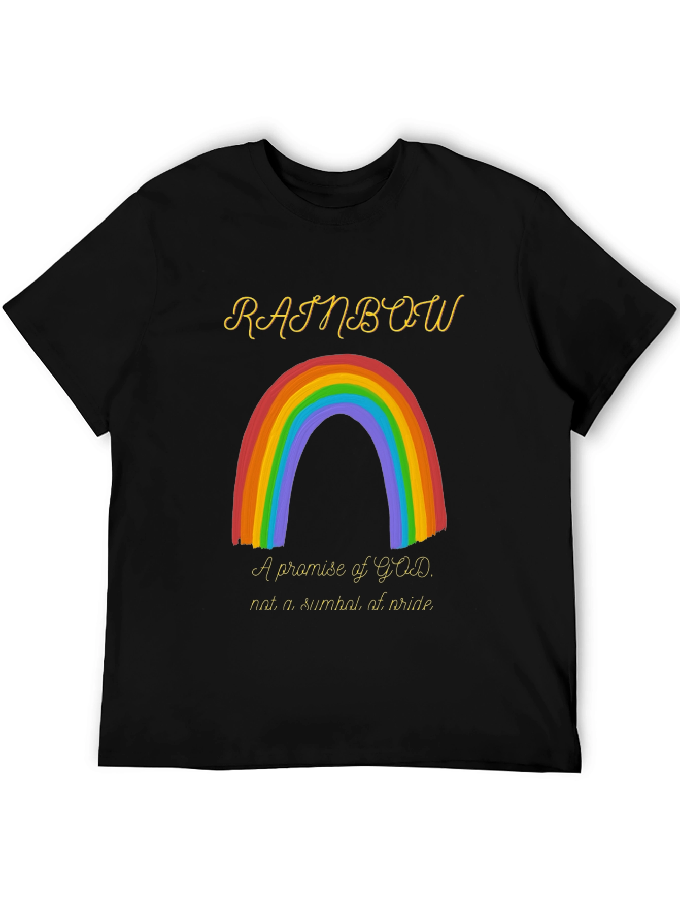Rainbow Promise Graphic T-Shirt - Stylish Crew Neck Tee