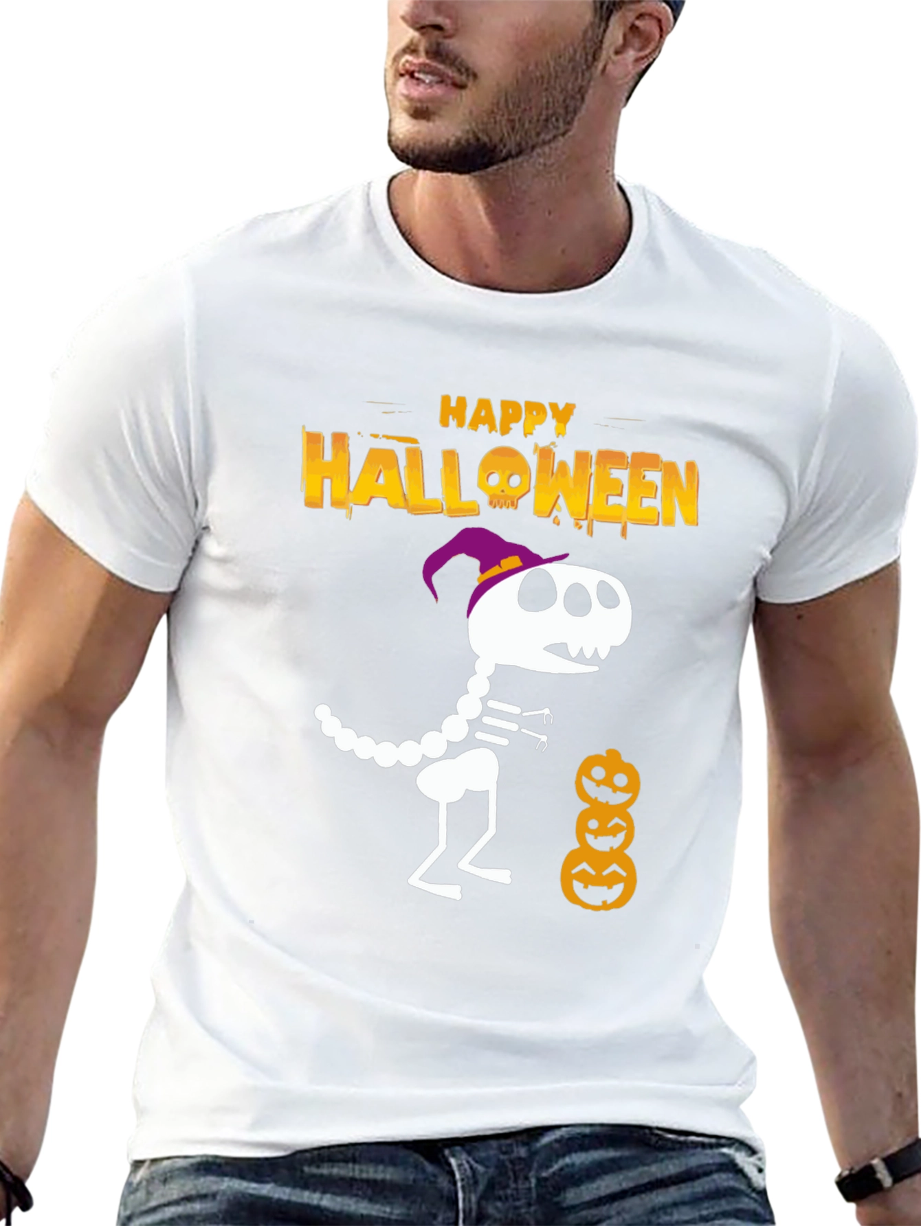 Halloween Dino Skeleton T-Shirt