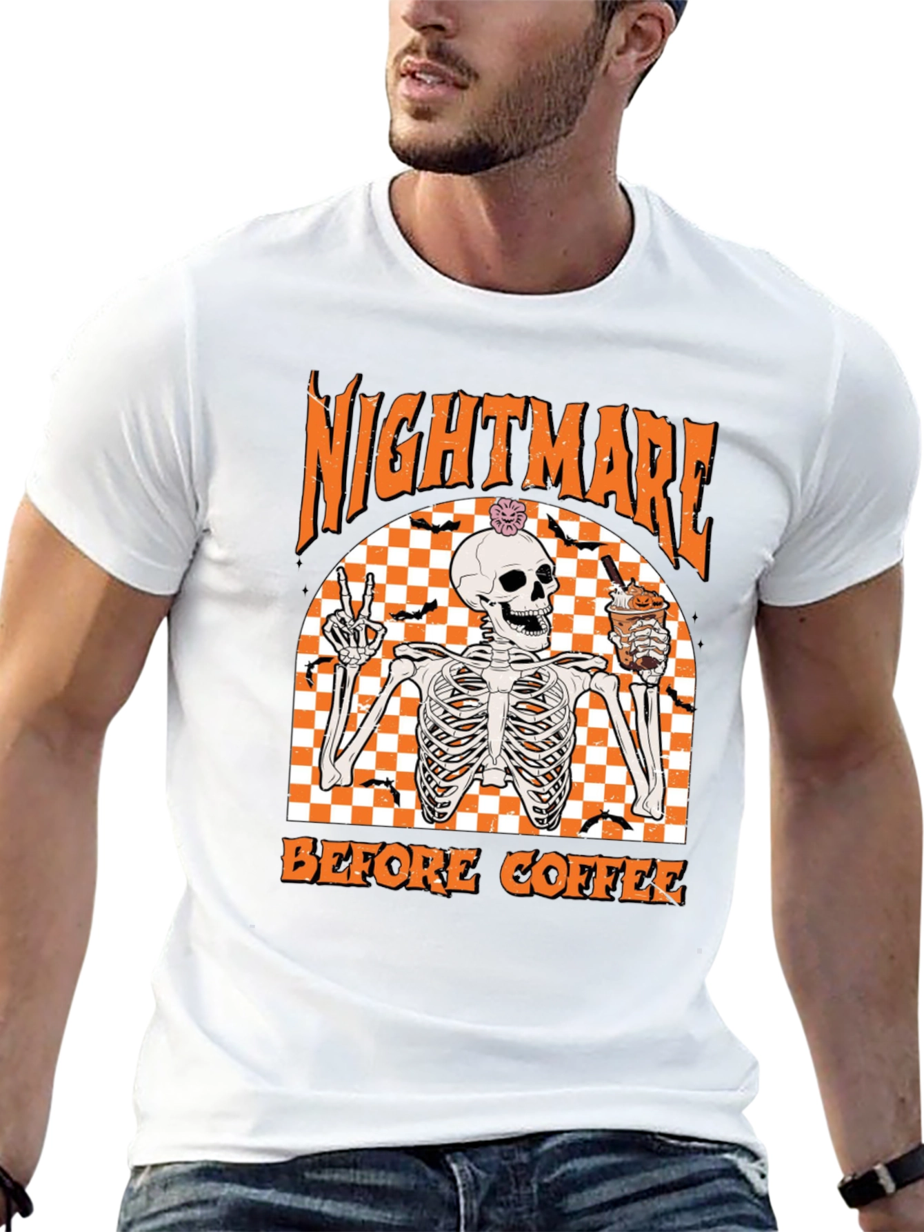Nightmare Before Coffee Halloween Skeleton T-Shirt