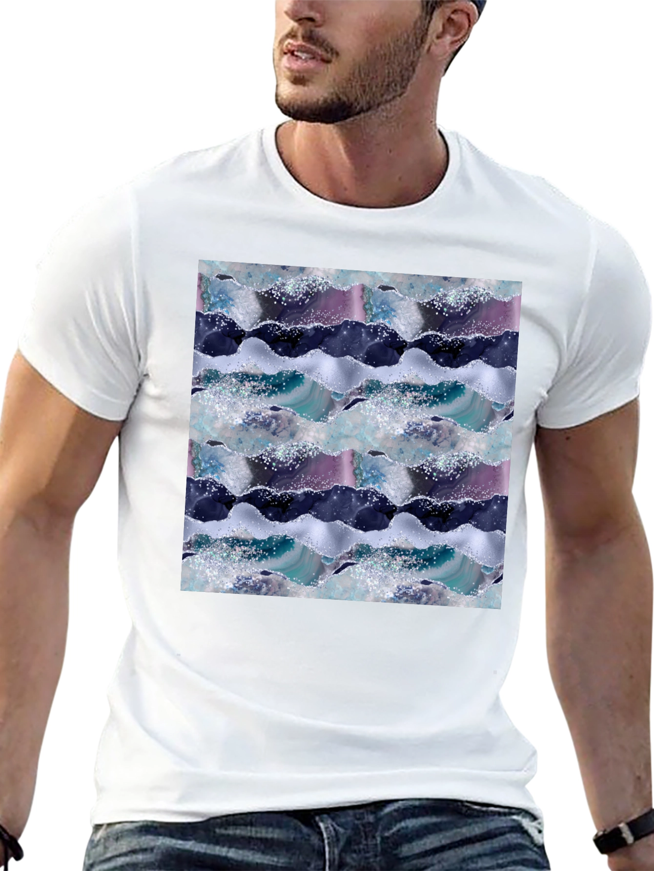 Abstract Waves Graphic Tee - Cool Casual Style
