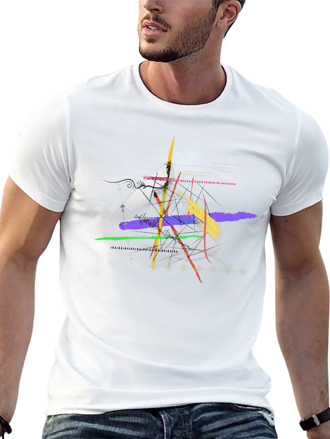 Abstract Art Black Graphic T-Shirt