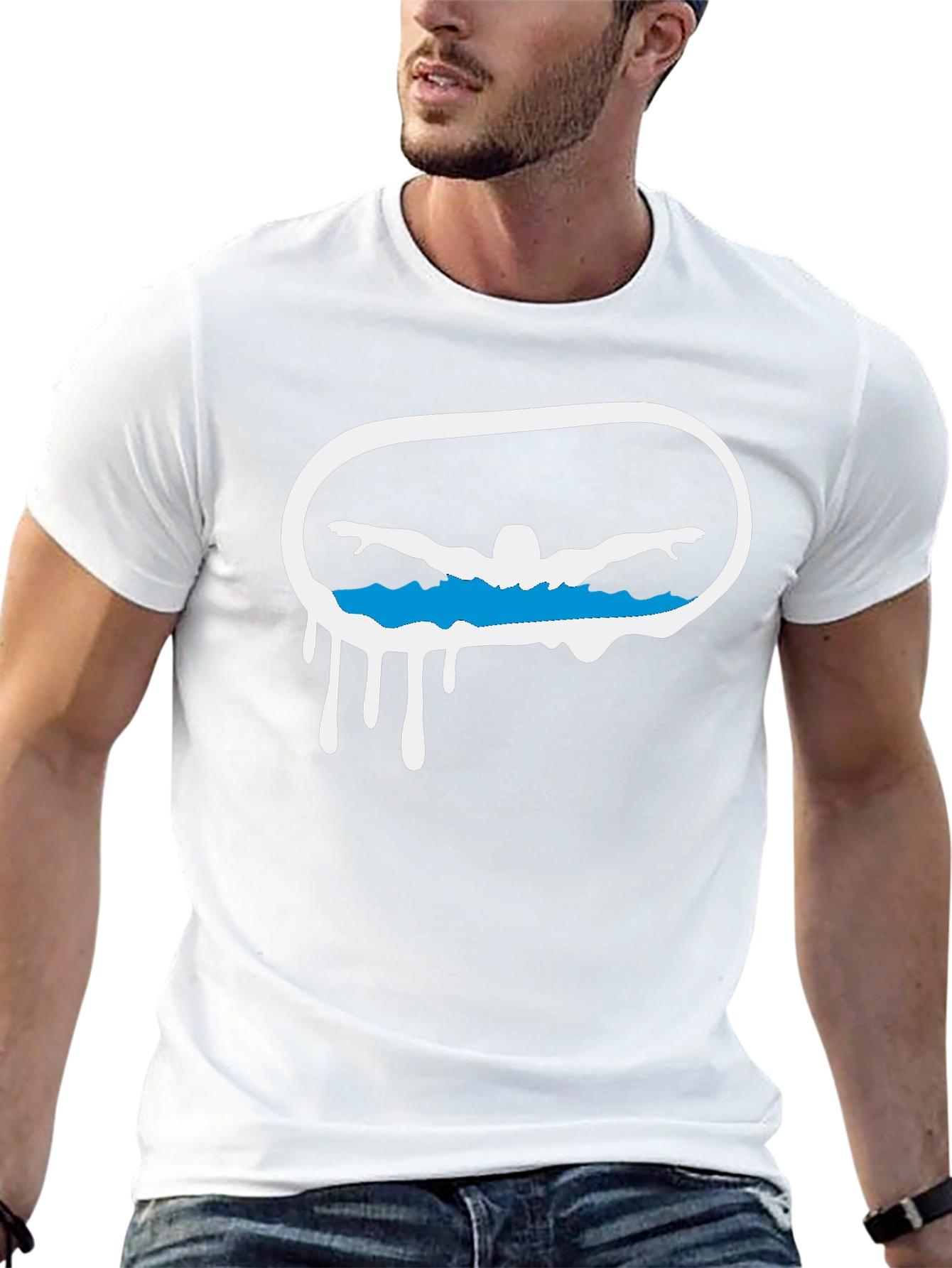 Swimmer Graphic Tee - Black