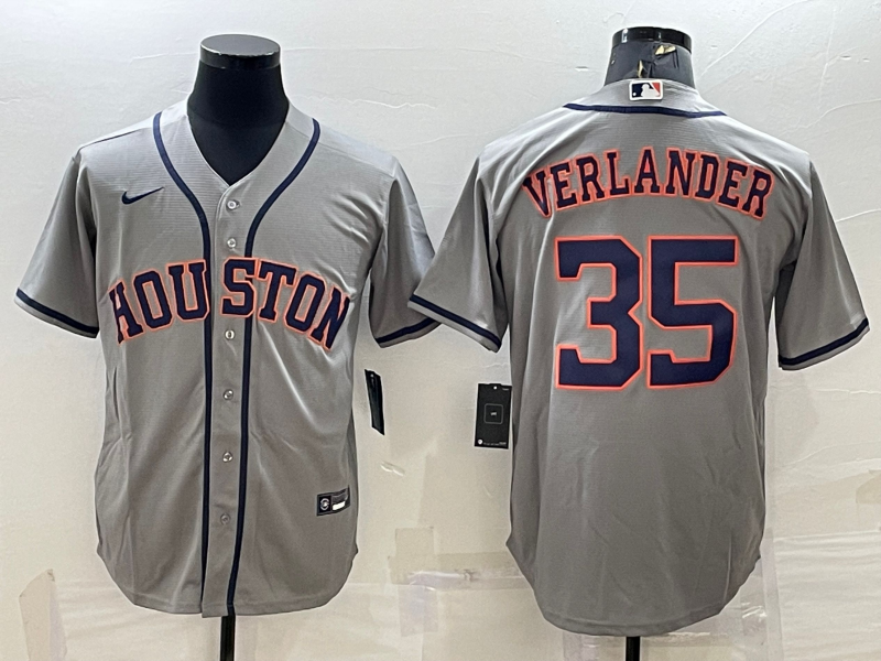 Men's Houston Astros Justin Verlander #35 Gray Replica Player Jerseys