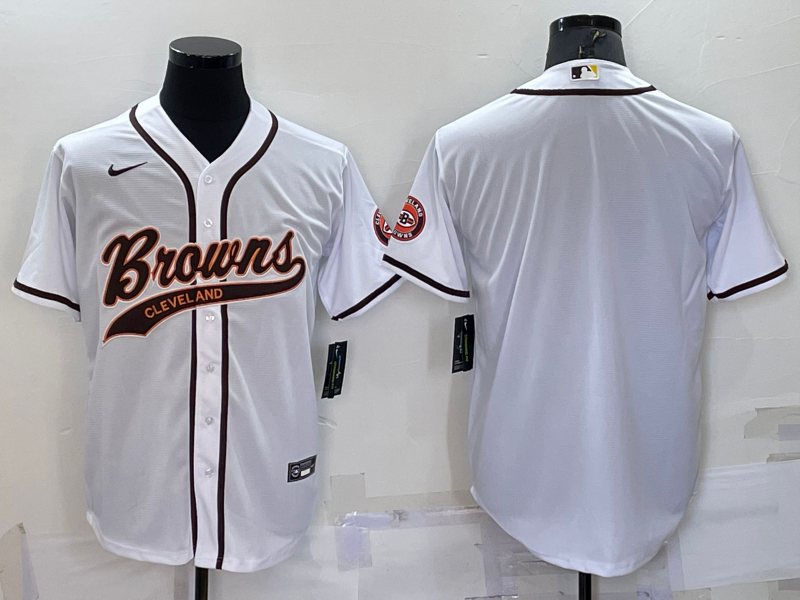 Men's Cleveland Browns White Blank Jerseys