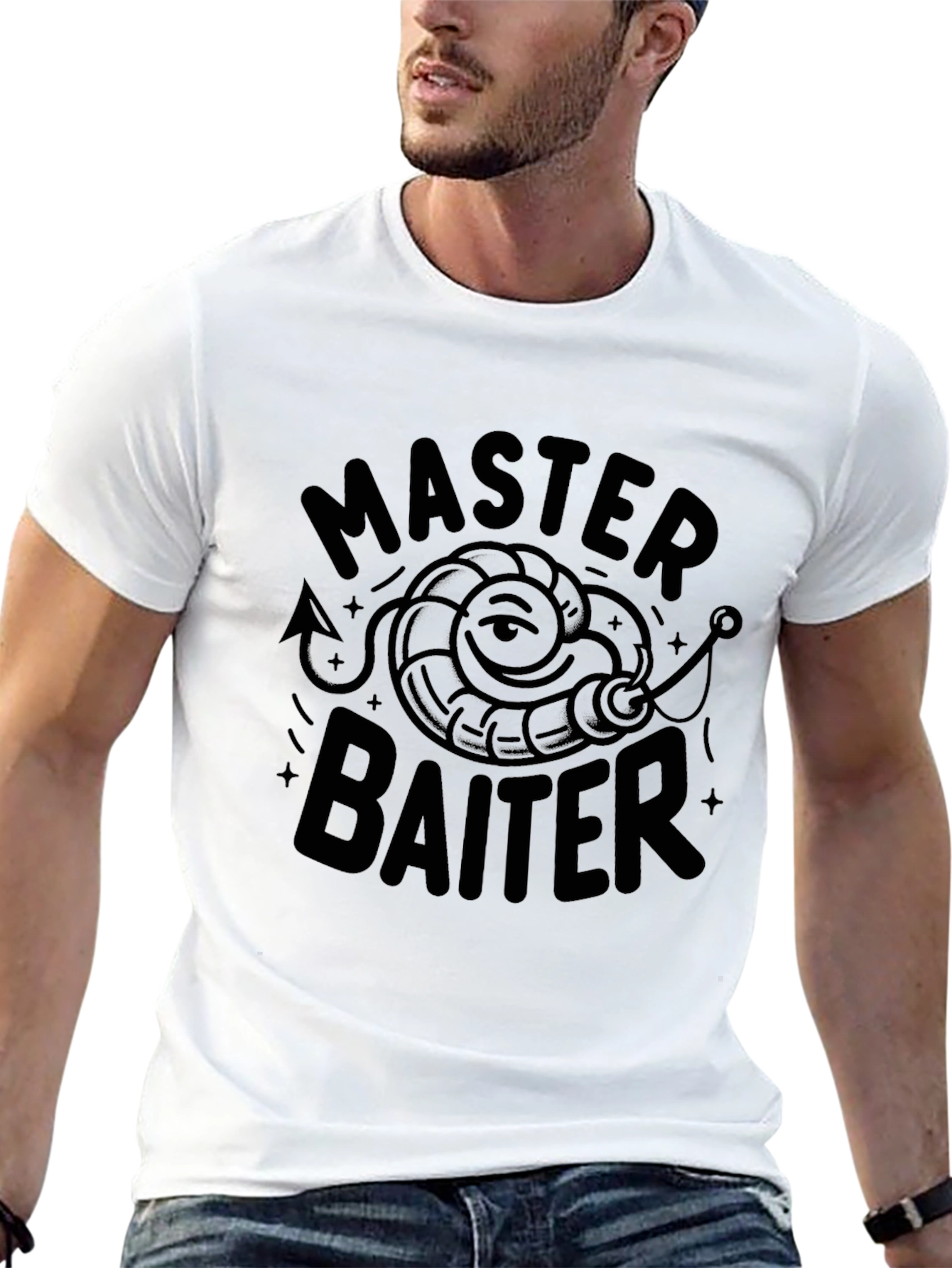 Master Baiter Graphic T-Shirt Funny Fishing Tee