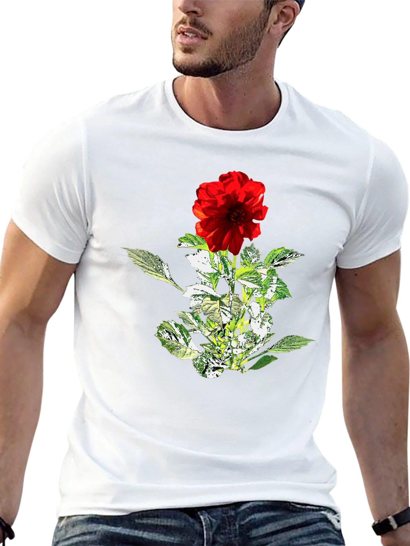 Floral T-Shirt - Red Flower Graphic Tee