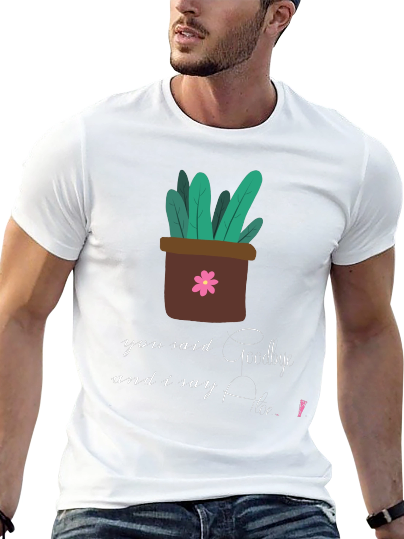 Plant Pot Goodbye Hello Graphic T-Shirt