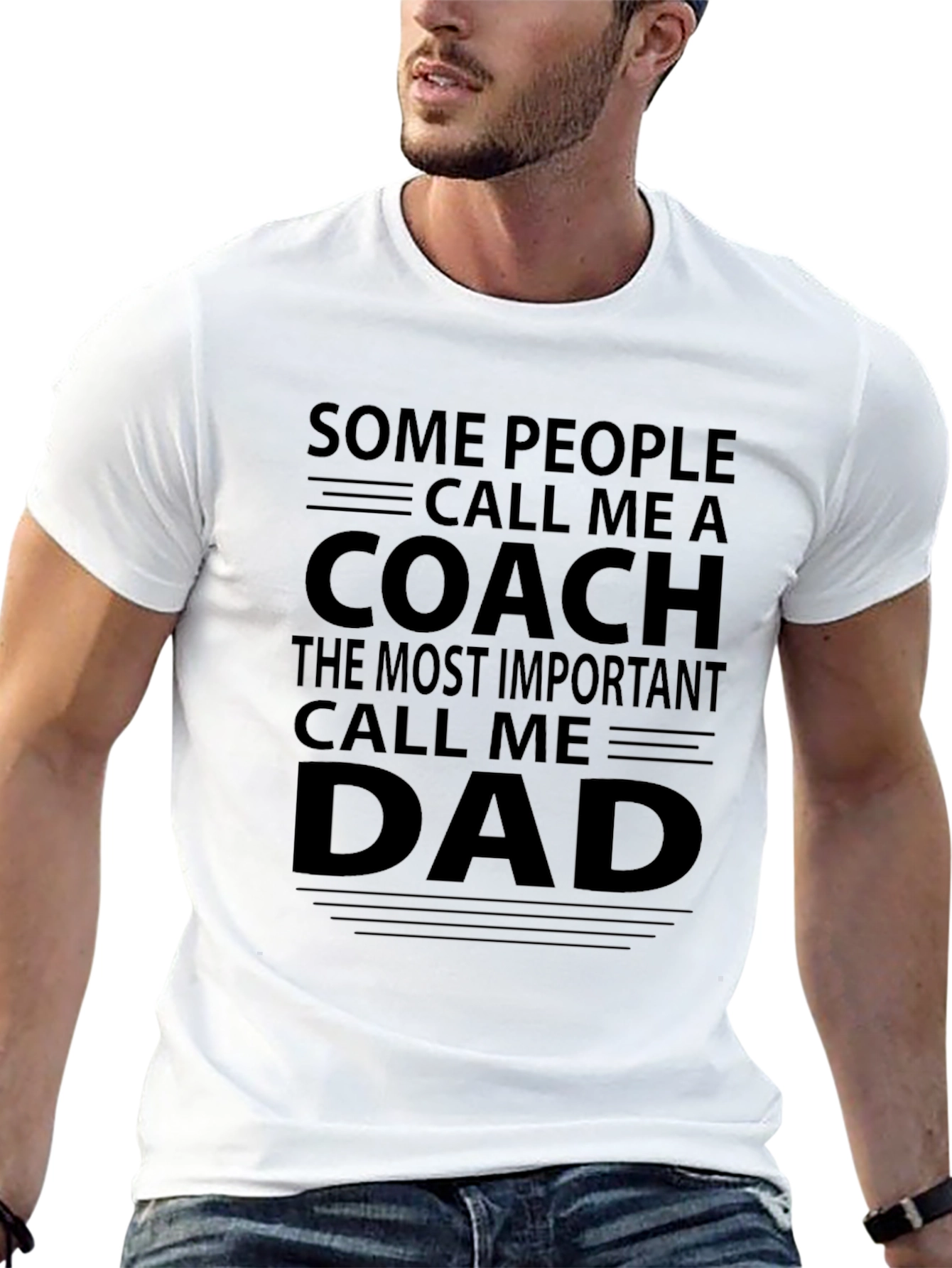 Coach Dad Black Graphic T-Shirt