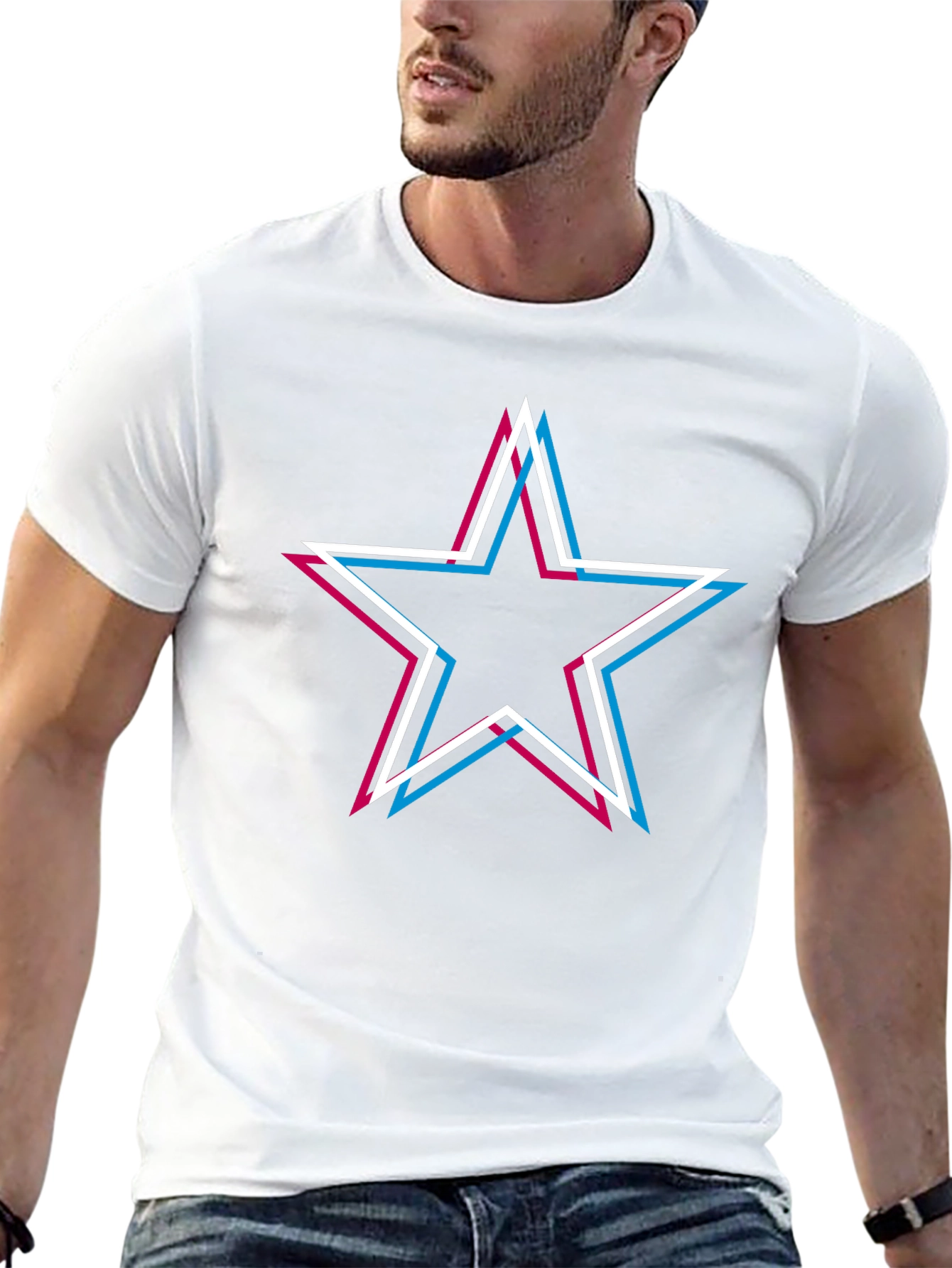 Retro Star Graphic Tee - Black Cotton Blend