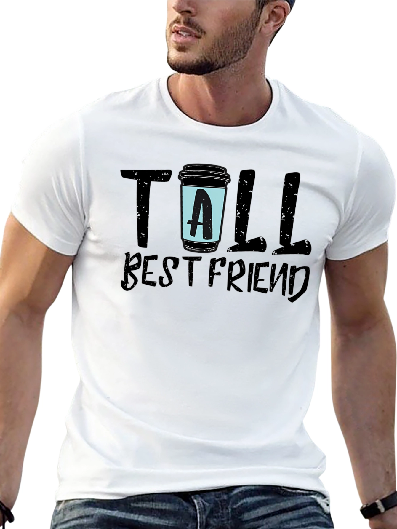 Tall Best Friend Black Graphic Tee