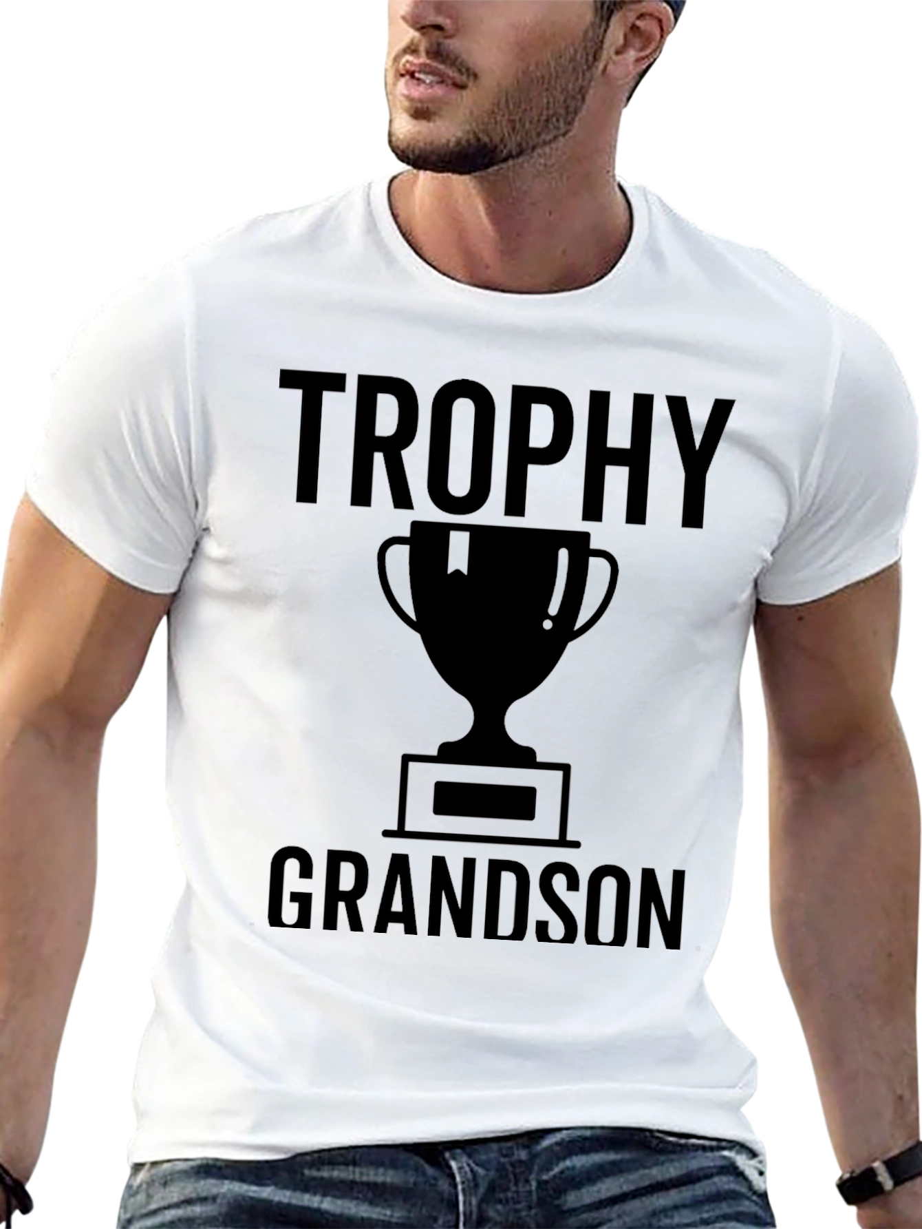 Trophy Grandson Black Graphic Tee