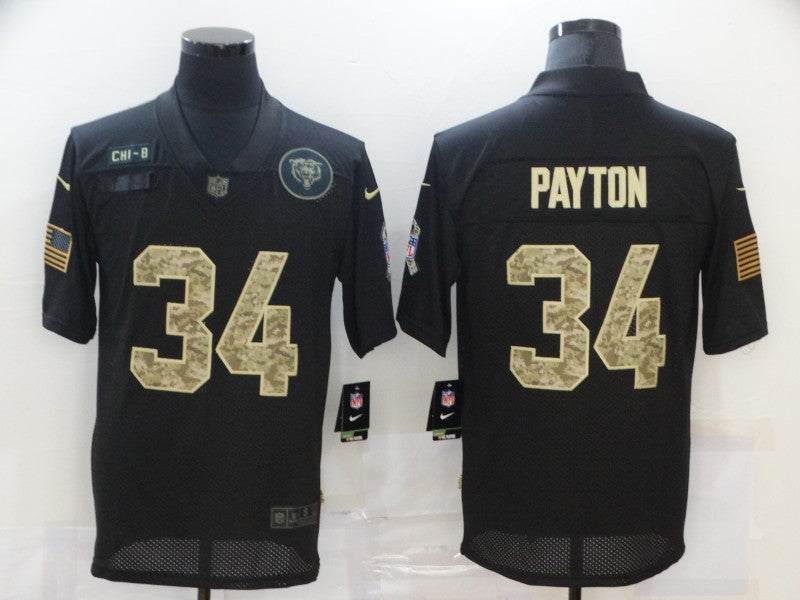 Men's Chicago Bears #34 Walter Payton Black Alternate Game Jerseys
