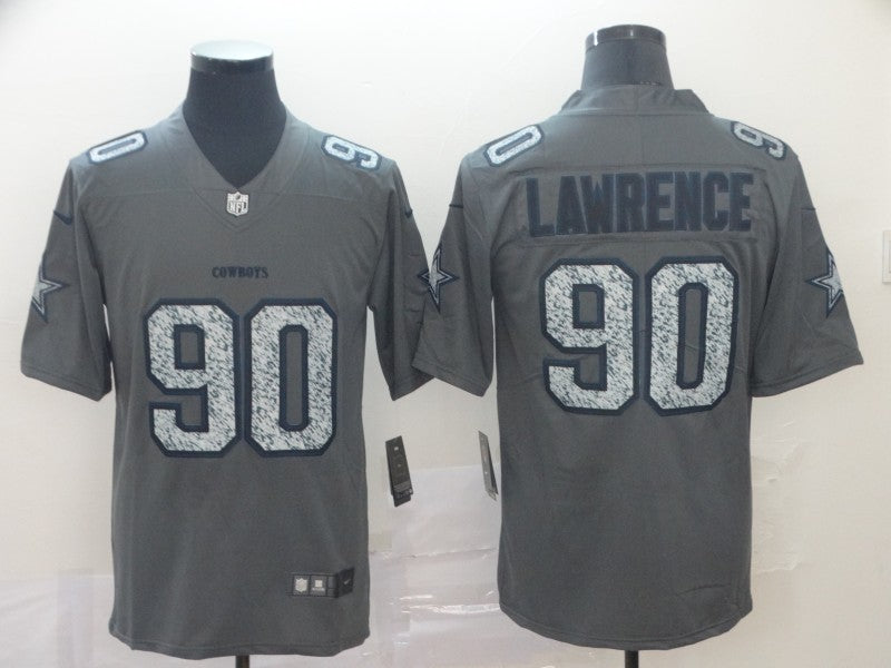 Men's Dallas Cowboys DeMarcus Lawrence #90 Gray Game Jerseys
