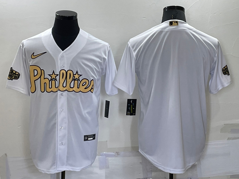 Men's Philadelphia Phillies White Replica Blank Jerseys