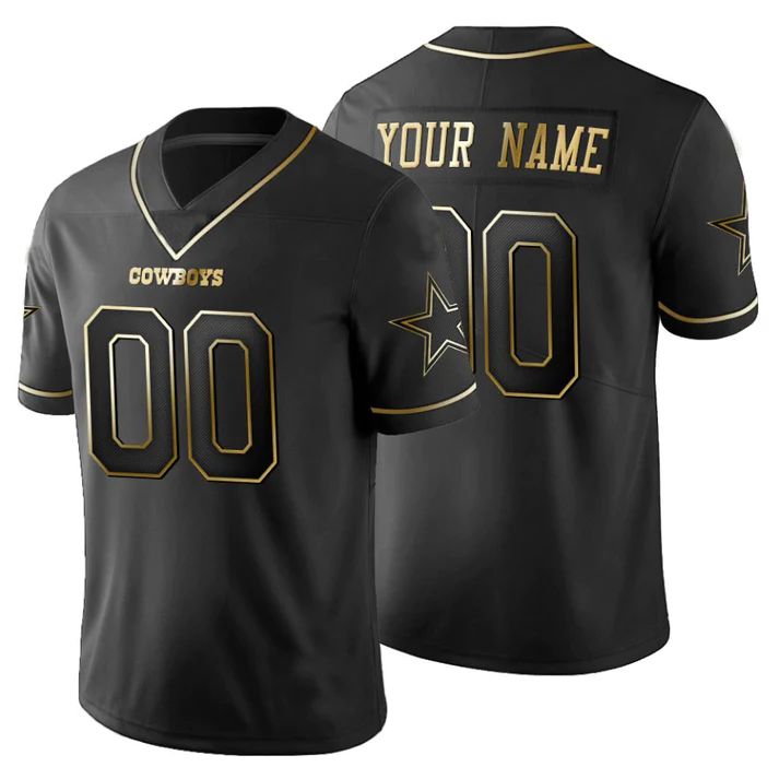 Custom1 Dallas Cowboys Black Golden Edition Vapor Limited Jerseys Stitched Football Jerseys