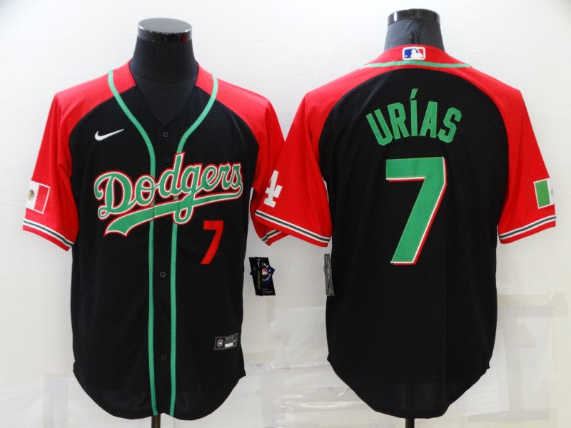 Men's Los Angeles Dodgers Julio Urias #7 Black Alternate Game Jerseys